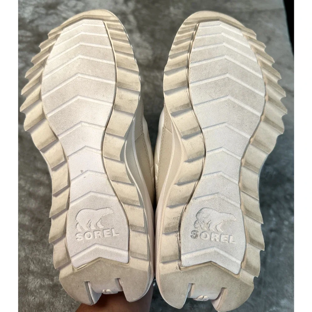 Sorel Out N About 718 Mid Sneakers White Chalk Blue Womens Size 8